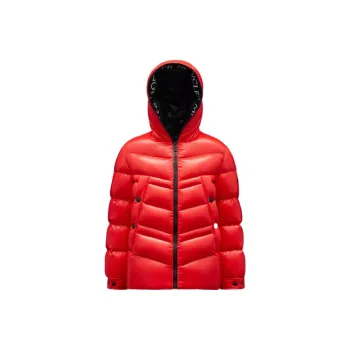 Moncler Clai Series FW22 Solid Color Hooded Down Jacket Women's Red