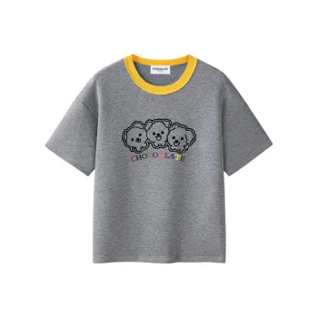  CHOCOOLATE Drop Shoulder Sleeve T Shirt Women's Gray