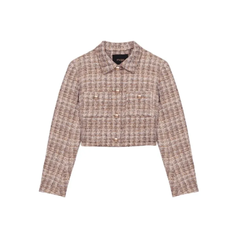 Maje Cropped Tweed Jacket-0