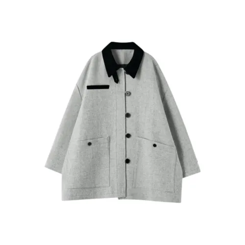 SHUXI Jackets Coats Women's Aerial Gray