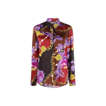 VERSACE JEANS COUTURE Logo Couture Printed Button Up Blouse