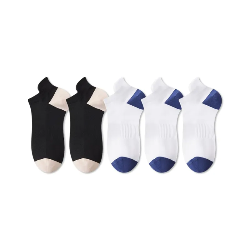 Mulong Family No Show Socks Men's 5 Pack Mixed Color-15