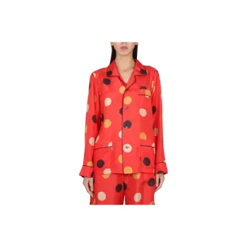 ASPESI Polka-Dot Printed Buttoned Shirt