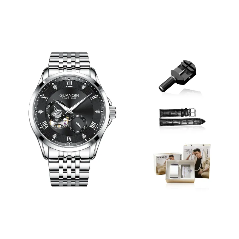 GUANQIN Super Player Collection Mechanical Movement Steel Strap Watch Men's Watches White Dial-6