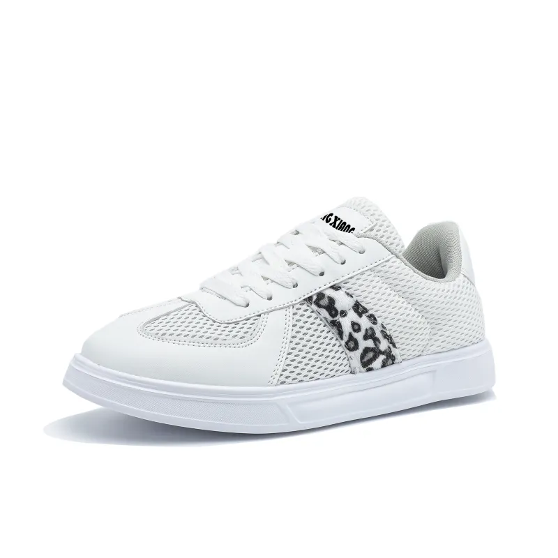 Singing Cushioning Abrasion Resistant Lightweight Low Top Skateboard Shoes Unisex White-1