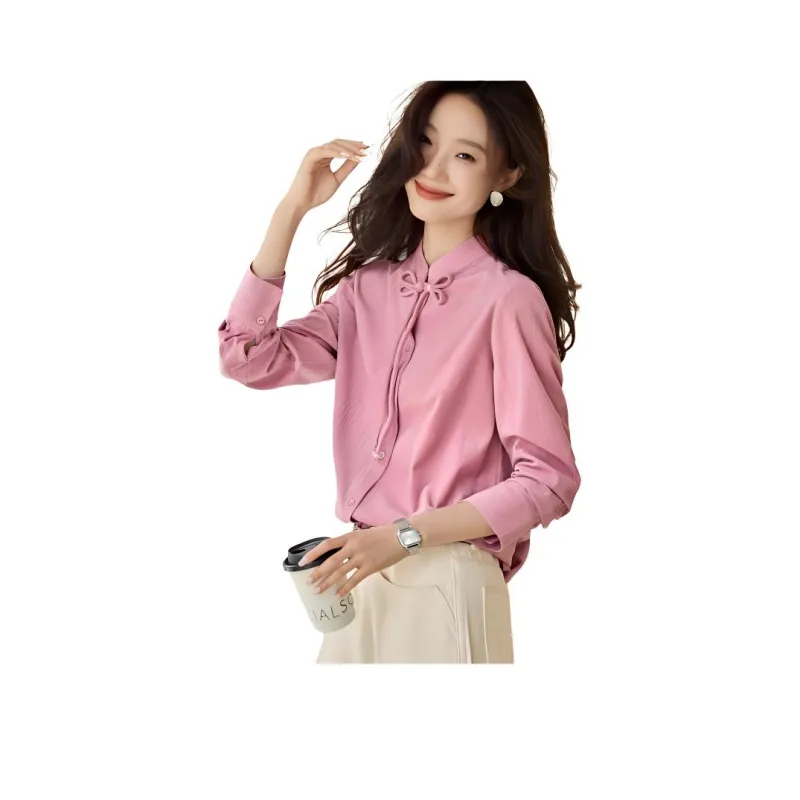 Mo Han Yi Mei Shirt Women's Gray Pink-0