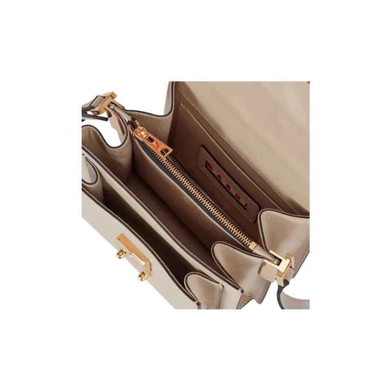 MARNI Trunk Cow Leather Shoulder Bag, Crossbody Bag, Trunk Bag Small Size Women's Light Camel Sand Dune-3