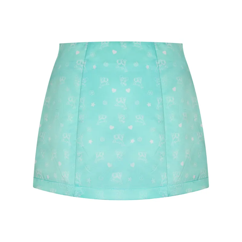 BETWEENAND Casual Short Skirts Women's Mint Green-1