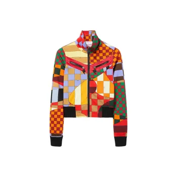 EMILIO PUCCI Giardino print Panelled Bomber Jacket