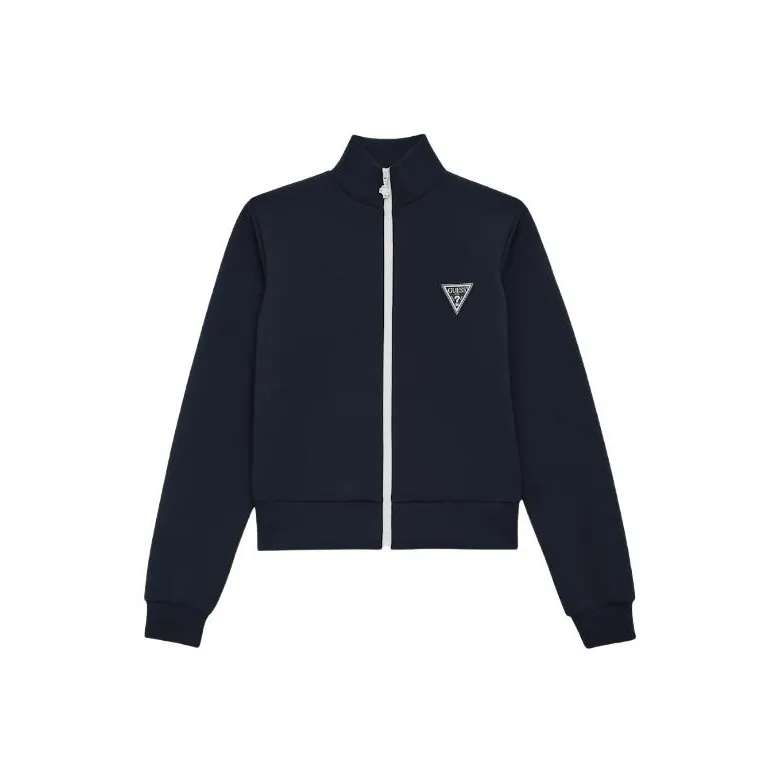GUESS Eco Ann Full-Zip Scuba Sweatshirt Jackets Coats Women's Blue-0
