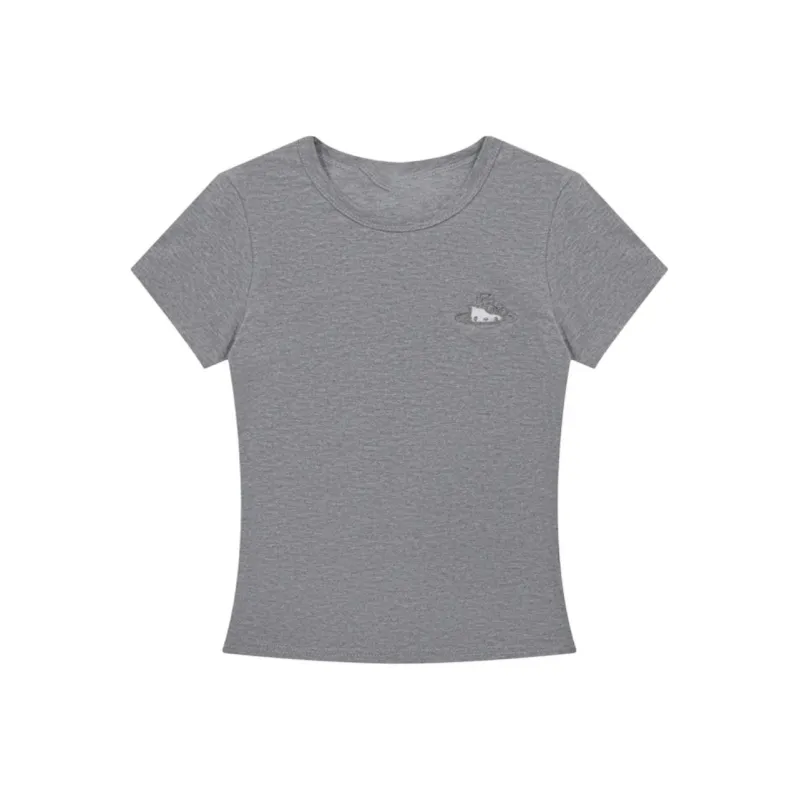 DOKZB T Shirts Women's Gray-0