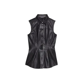Helmut Lang Leather Waisted Dart Shirt