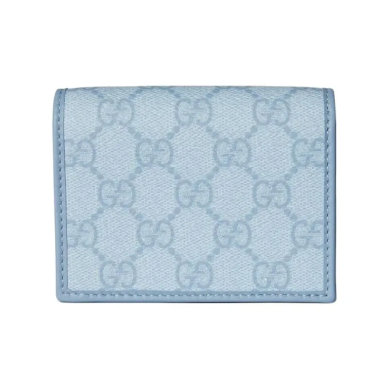 GUCCI GG Emblem Coated Fabric Wallet Mini Women's Light Blue-2