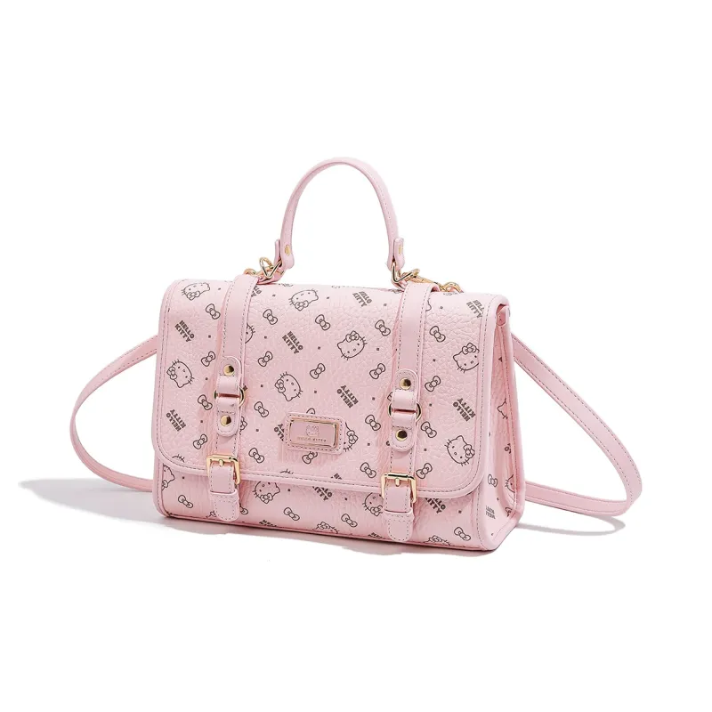 MESUCA ×Sanrio Collaboration Kitty Series PU Backpack Women's Pink/Brown/Milk Tea-1