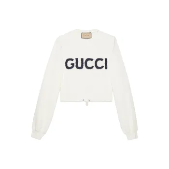 GUCCI Logo Embroidered Crewneck Sweatshirt