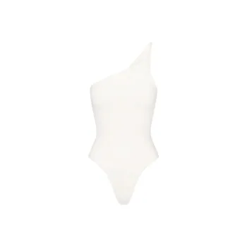 SKIMS COTTON TWIST ONE SHOULDER BODYSUIT Jumpsuit Women's MARBLE/Marble