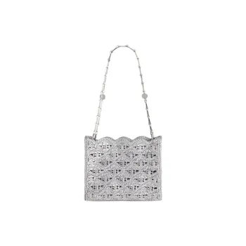 Paco Rabanne Nylon Handbag, Shoulder Bag Women's Silver