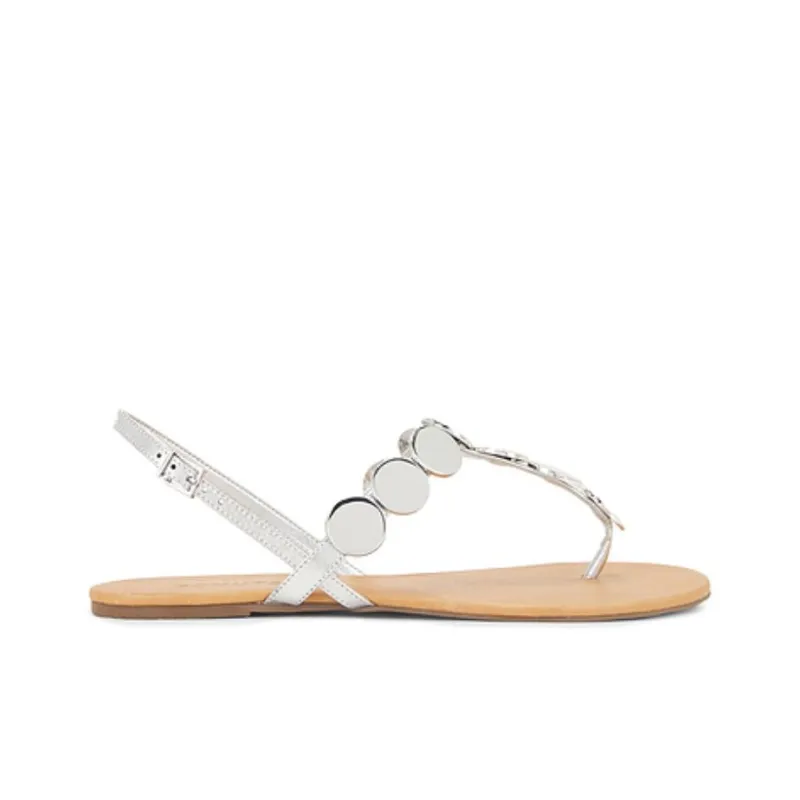 Schutz Acacia T One Strap Sandals Women's Silver-1