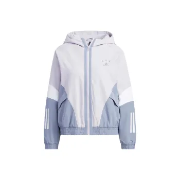 adidas Women'ss Embroidered Striped Woven Hooded Jacket Lilac