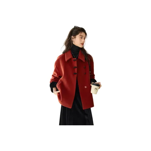 Mo Han Yi Mei Jackets Coats Women's Brick Red