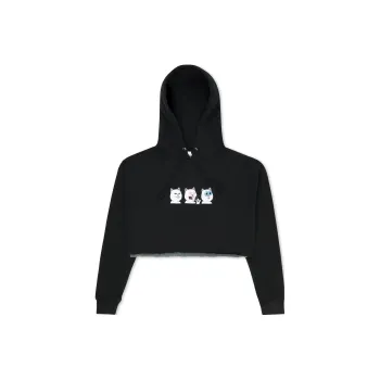 RIPNDIP Shroom Diet Cropped Hoodie Sweatshirt Women's Black