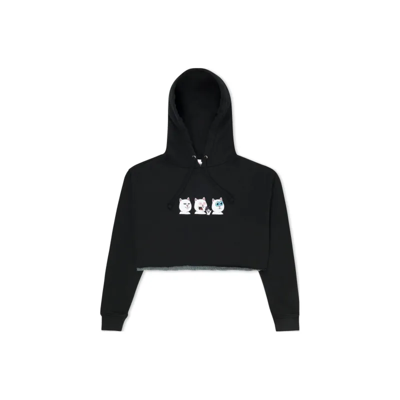 RIPNDIP Shroom Diet Cropped Hoodie Sweatshirt Women's Black-0