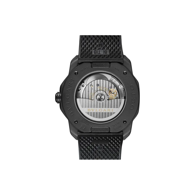 BVLGARI Octo Roma Collection Wrist Watch Automatic Mechanical Movement Rubber Strap 41mm Green Dial Unisex-2