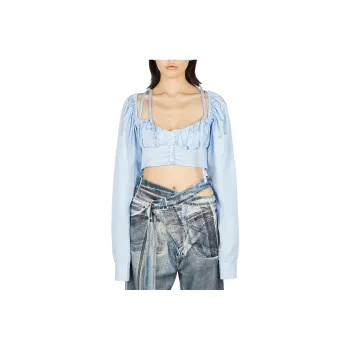 Ottolinger Cropped Button Fastened Gathered Blouse