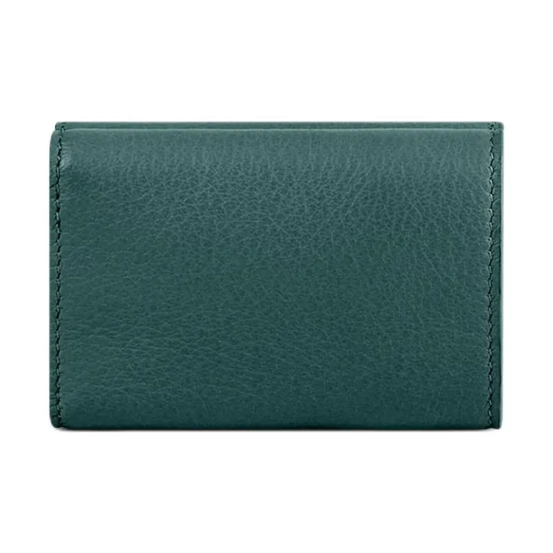 Balenciaga PAPIER Cow Leather Wallet Mini Women's Dark Green-1