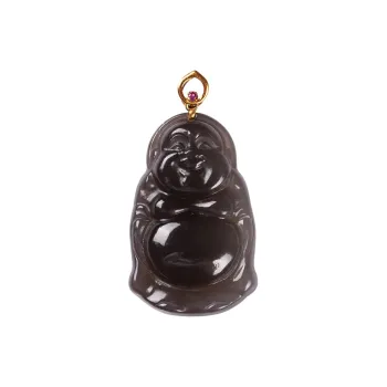 Execute The Blessing Hetian Jade Pendants Smoky Purple Unisex