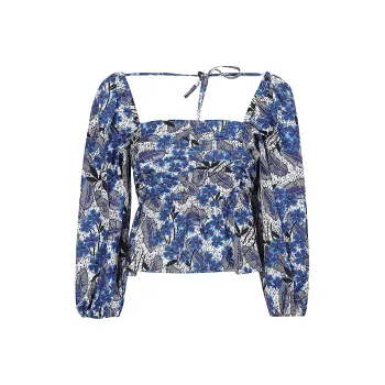 WEEKEND MaxMara All Over Floral Printed Balloon Sleeved Top