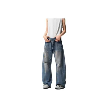 DUATOGE Jeans Men's Vintage Blue