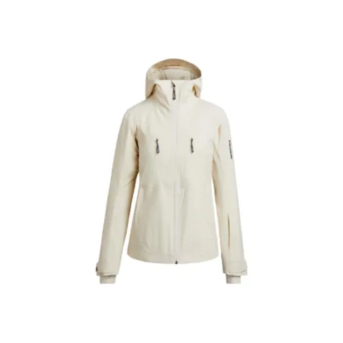 SALOMON BRILLIANT Jackets Coats Women's Gardenia Flower White