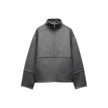ZARA ZW Series Jackets Coats Women's Gray Mudstone Gray