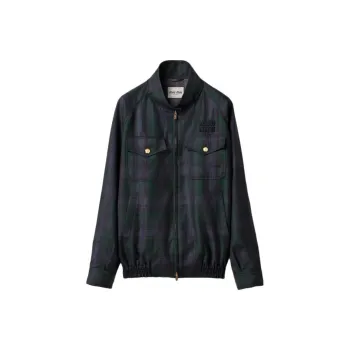 MIU MIU Zip Up Checked Jacket