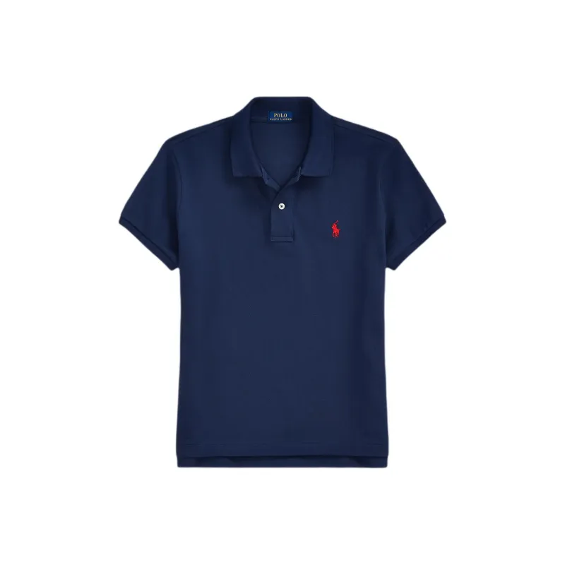 Polo Ralph Lauren Basic Mesh Fit Classic Short-Sleeve Knit 'Newport Navy/Red'-0