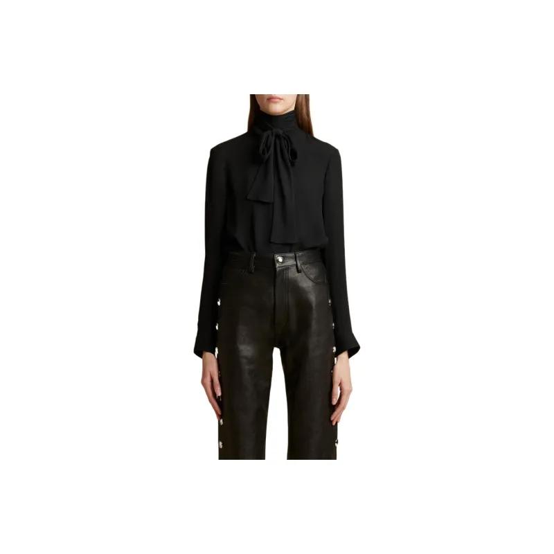 KHAITE Tash Scarf detail Silk Blouse-0
