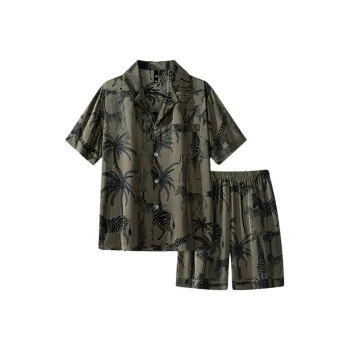 LUYOUYE Pajama Set Men's Coffee