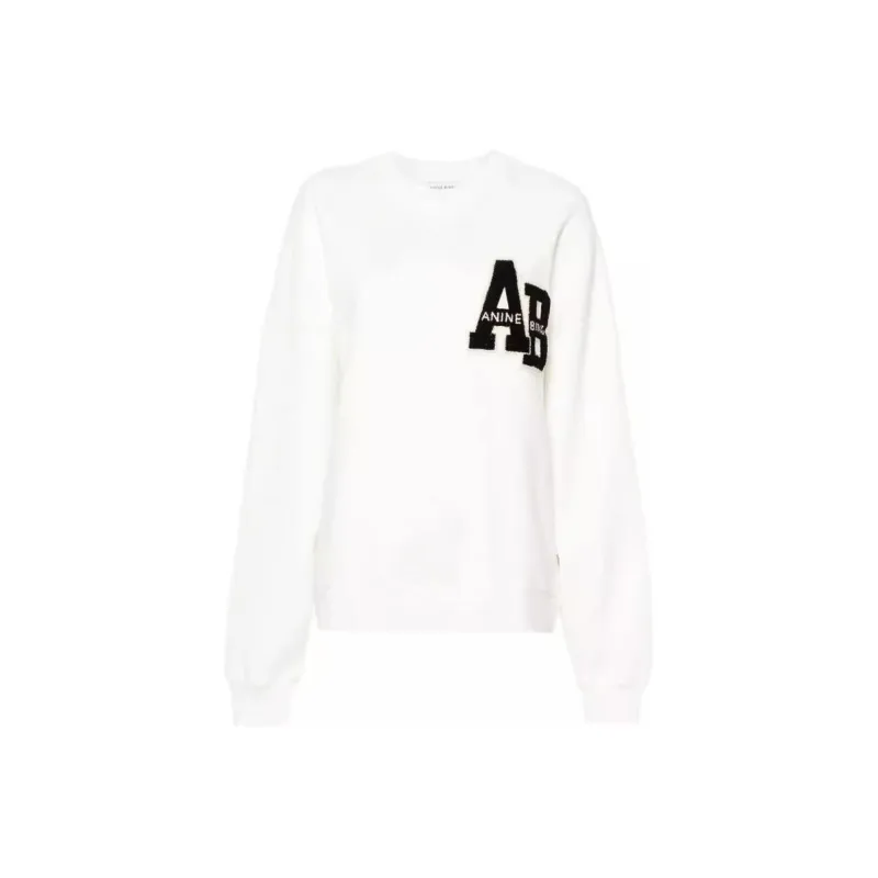 Anine Bing Miles Logo-Patch Jersey Sweatshirt-0
