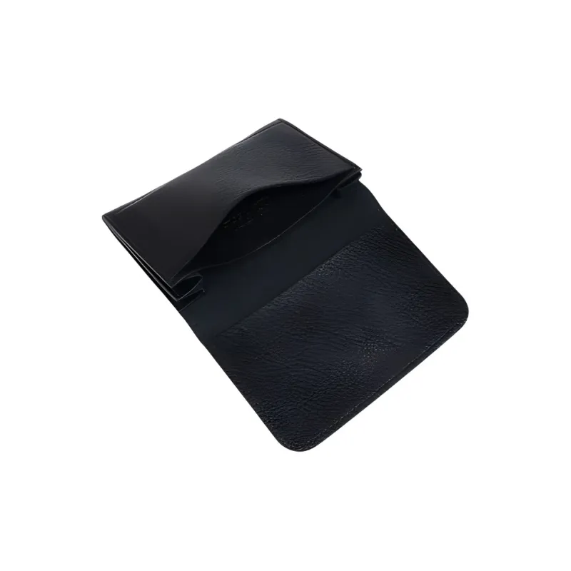 Il Bisonte Leather Card Holder Unisex Black-3