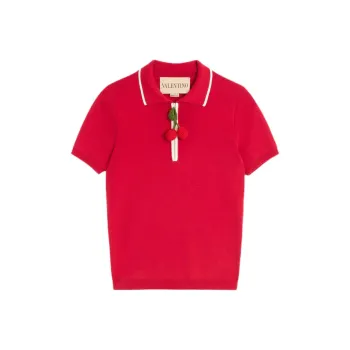 Valentino Cherry charm Polo Top