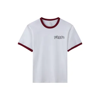 TEME T Shirt Women's White & Burgundy