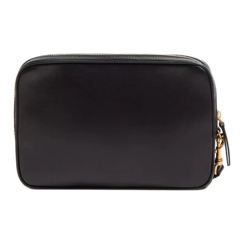 Valentino GARAVANI Nappa Leather Handbag Clutch Women's Brown & Black-3
