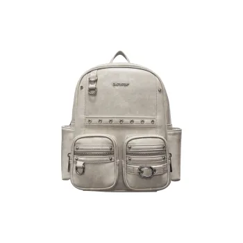 CULTIVATOR PU Backpack Medium Size Unisex Beige/Russet/Black