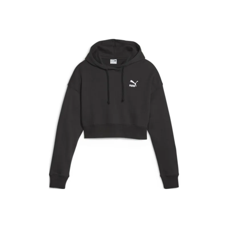 PUMA CLASSICS Cropped Hoodie TR Sweatshirt Women's Black-0