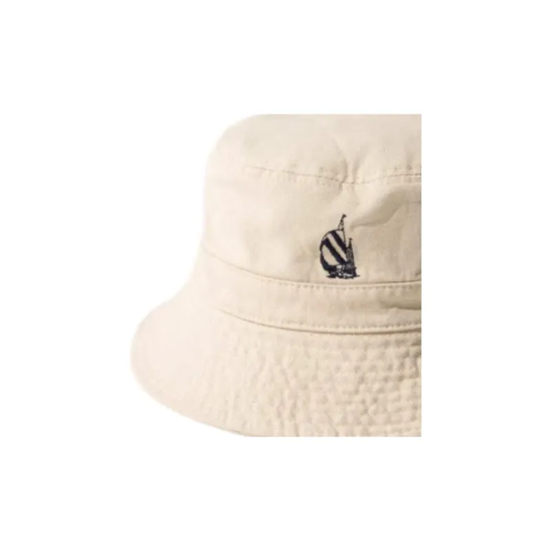 Nautica White Sail Cotton Bucket Hats Unisex Beige-2