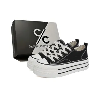 Colorful Creations Canvas Shoes Women's Low Top Black/Yellow/Beige/Pink