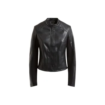 GUESS Faux Leather Jacket Jackets & Coats Women's Black