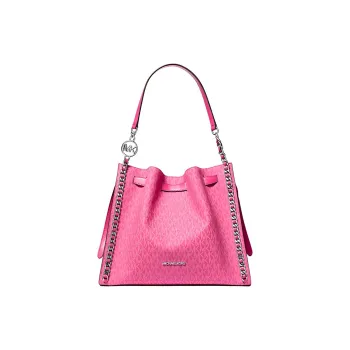 MICHAEL KORS Mina Coated Canvas Shoulder Bag Large Size Women's Dragon Fruit Red