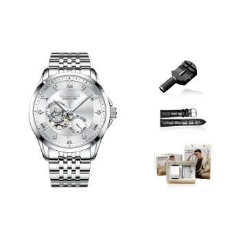 GUANQIN Super Player Collection Mechanical Movement Steel Strap Watch Men's Watches White Dial